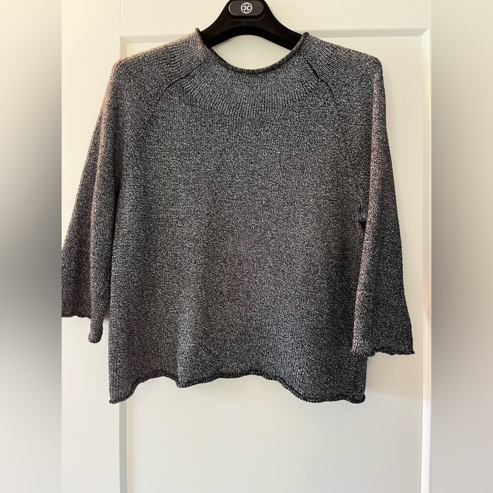 Eileen Fisher Sweater with cropped sleeves. Excellent condition!